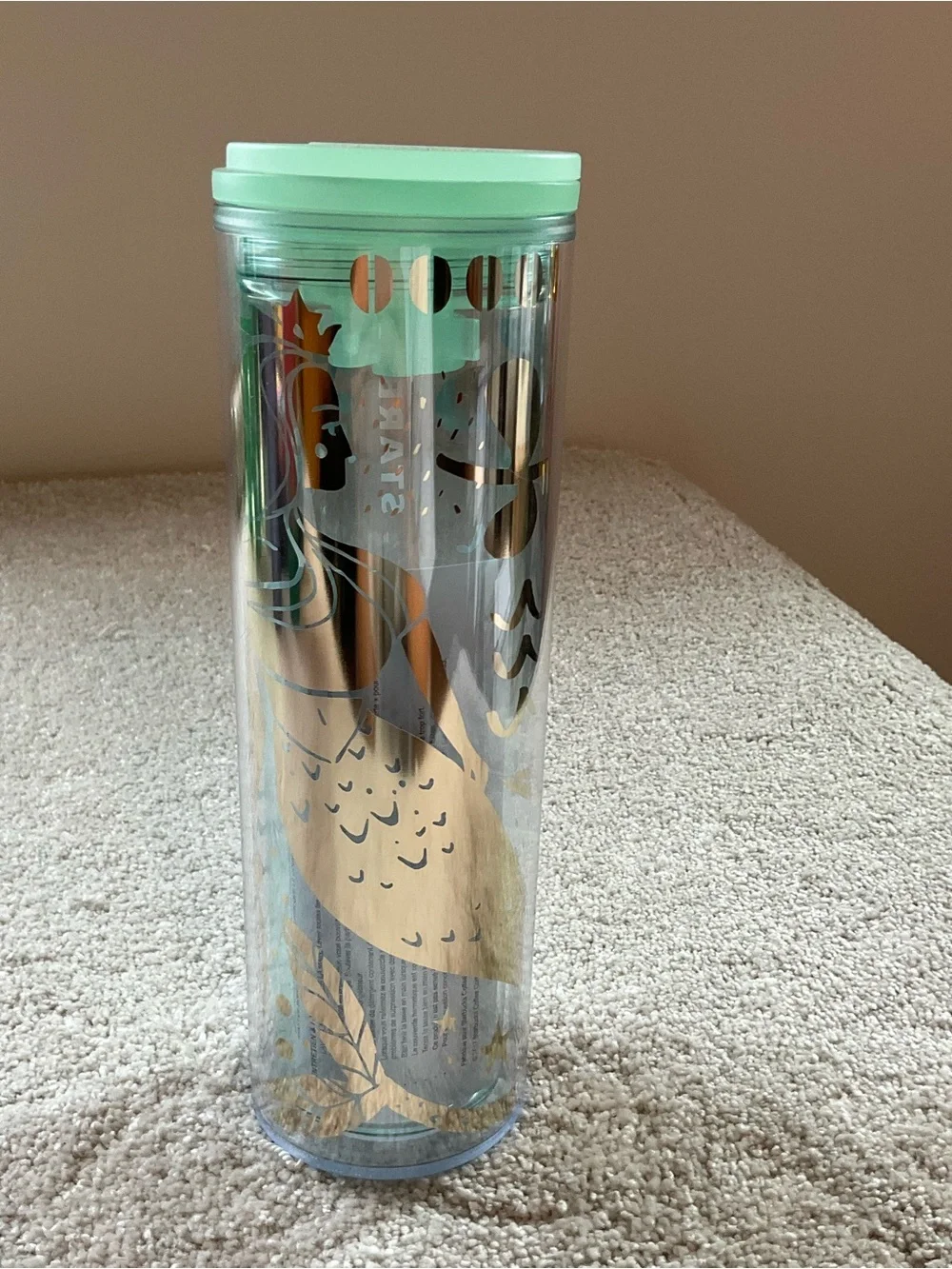 BNWT Starbucks 2020 Green Gold Mermaid Siren Acrylic Cold Cup Tumbler 16oz